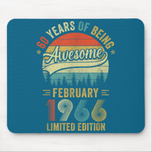 Vintage Februar 1966 Alt 60. Geburtstag Männer Fra Mousepad