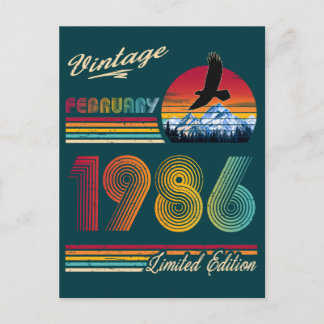 Vintage Februar 1986 40. Geburtstag 40 Jahre Gebur Feiertagspostkarte