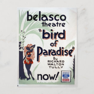 Vintage Federal Theatre Project Bird of Paradise Postkarte