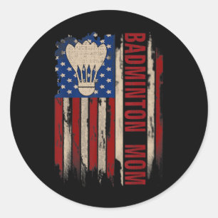 Vintage-Federball-Mama Amerikanische USA-Flagge Lu Runder Aufkleber
