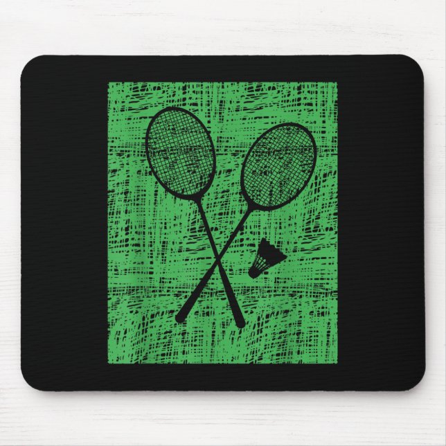 Vintage-Federballschläger und Federball  Mousepad (Vorne)