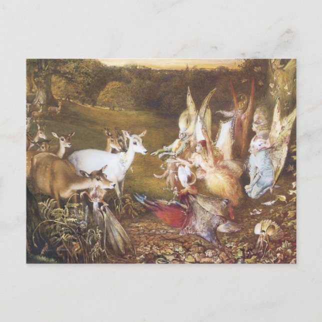 Vintage Fee Der verzauberte Wald Postkarte (Vorderseite)