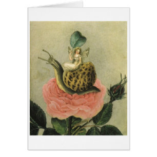 Vintage - Fee, Schnecke und Rose,