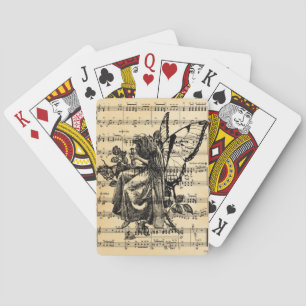 Vintage-Fee und Musik Spielkarten