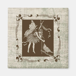 Vintage Fee und Vogel Magnet