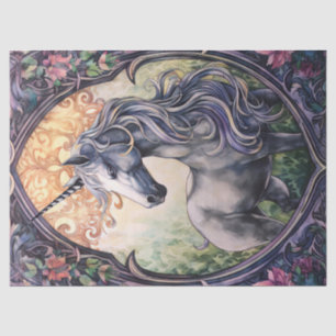 Vintage Feen-Märchen Einhorn Wasserfarbe Decoupage Seidenpapier