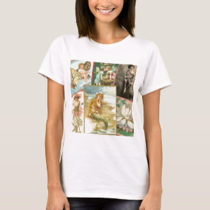 Vintage Feen und Meerjungfrauen T-Shirt