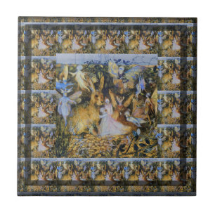 Vintage feenhafte Geschichte Art. des Kaninchens Fliese