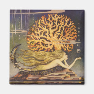 Vintage feenhafte Geschichte, kleine Meerjungfrau Magnet