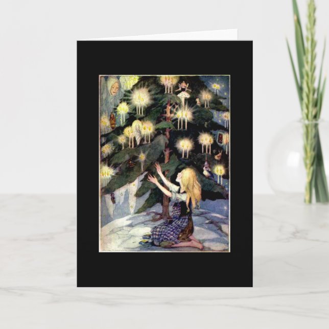 Vintage feenhafte Geschichten-Karte Feiertagskarte (Vorderseite)