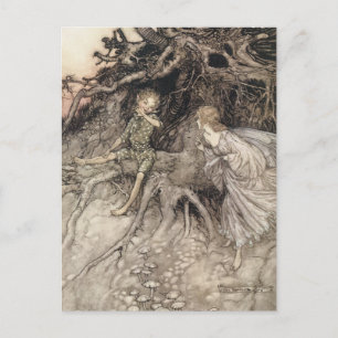 Vintage-Feenkarten Postkarte