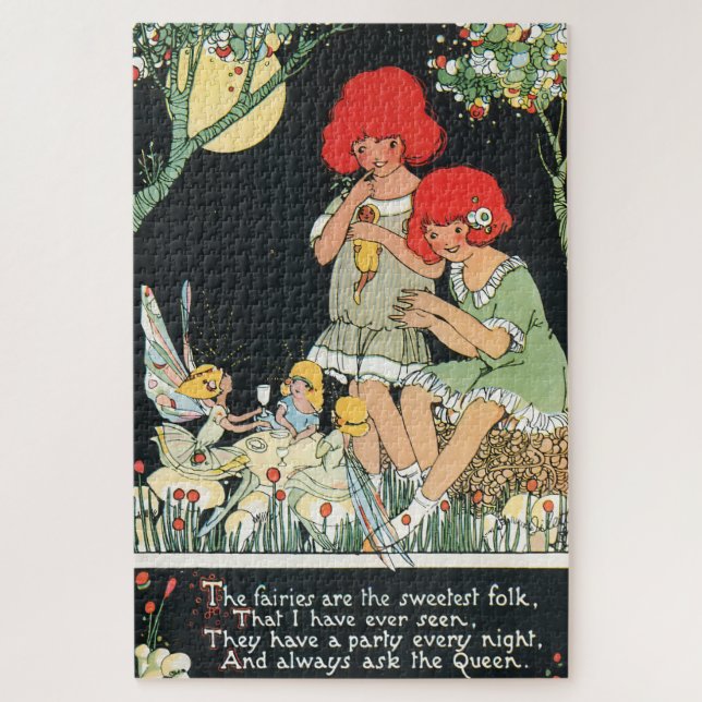 Vintage-Feenteeparty Puzzle (Vertikal)