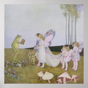 Vintage-Feenzauberzeremonie, Retro-Feinmärchen Poster