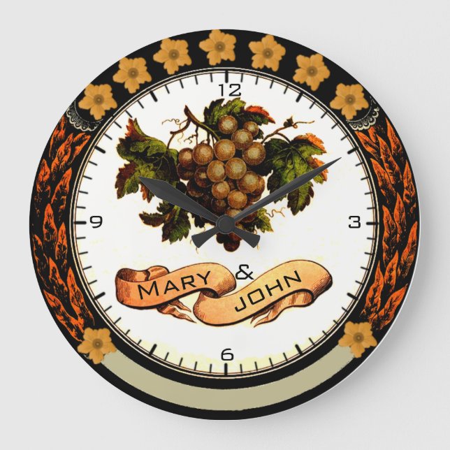 Vintage Feier Große Wanduhr (Vorderseite)