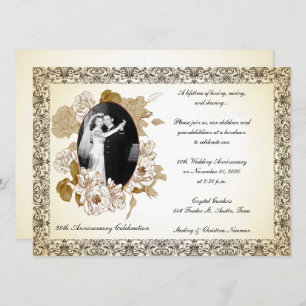 Vintage Feier zum 50. Jahrestag Einladung