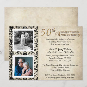 Vintage Feier zum 50. Jahrestag Einladung