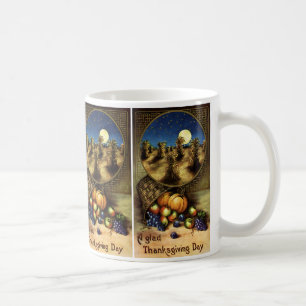 Vintage Feiertage, ein froher Erntedanktag Kaffeetasse
