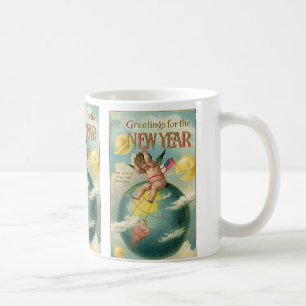 Vintage-Feiertage, Grüße zum Neuen Jahr Tasse