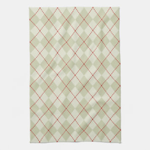 Vintage-Feiertags-Argyle-Küchenhandtuch-Geschenk Geschirrtuch