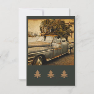 Vintage-Feiertags-rustikale-Auto-Grußkarte Karte