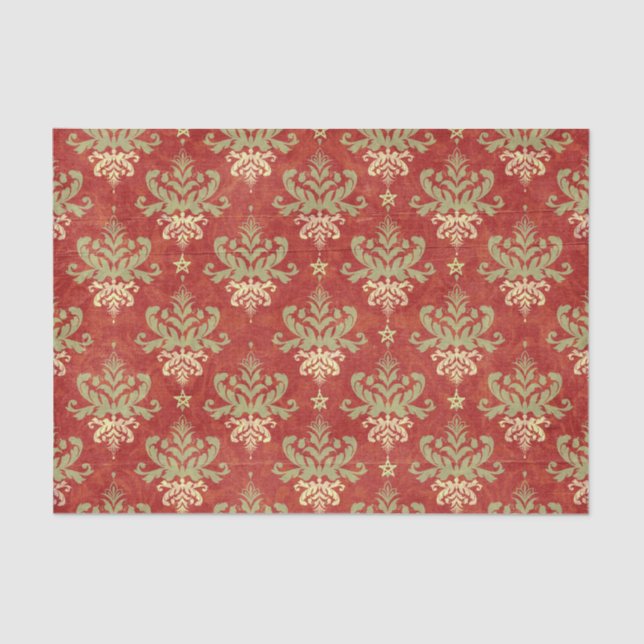 Vintage Feiertags-Weihnachtsmuster Seidenpapier (Vorderseite)