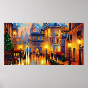 Vintage-Feiertagskunst alte farbenfrohe Poster