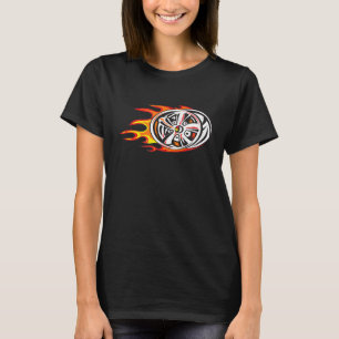 Vintage Felgen im Feuer Auto Räder Retro Renn Nabe T-Shirt