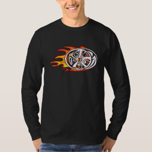 Vintage Felgen im Feuer Auto Räder Retro Renn Nabe T-Shirt