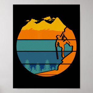 Vintage-Felsenkletterer Berge Bouldern Klettern Poster
