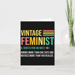 Vintage-Feminismus-Definition weiß mehr, als sie s Karte