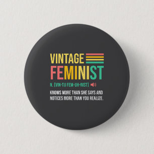 Vintage-Feministische Definition weiß mehr, als si Button