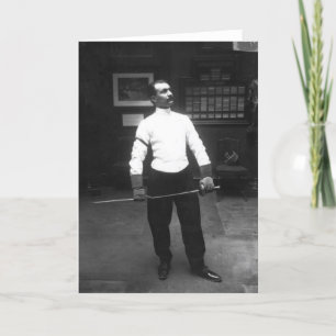 Vintage Fencer-Karte für männliche Fohlen Karte