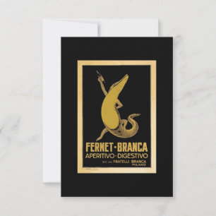 Vintage Fernet Alligator Krokodil Branca Karte