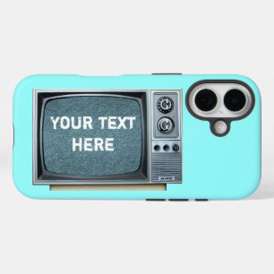Vintage Fernsehgerät mit statischem Bildschirm iPhone 16 Hülle