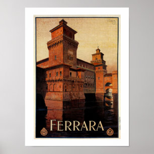 Vintage-Ferrara-Italienisches Reiseplakat Poster