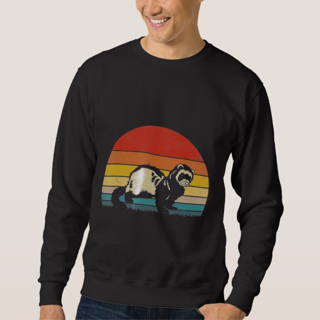 Vintage Ferret-Lieben für Männer Frauen Sweatshirt (Vorderseite)
