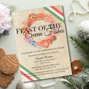 Vintage-Fest der sieben Fische Weihnachtsfeier Einladung