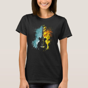 Vintage-Feuer-und-Wasser-Gitarre für Männer Frauen T-Shirt