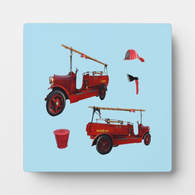 Vintage Feuerlöschausrüstung, Fotoplatte (Vorderseite)