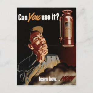 Vintage Feuerlöschsicherheit im Zweiten Weltkrieg Postkarte