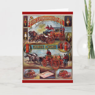 Vintage Feuerlöschwerbung Karte