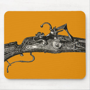 Vintage-Feuerstein-Schloss-Musketen-Gewehr-Mauspad Mousepad
