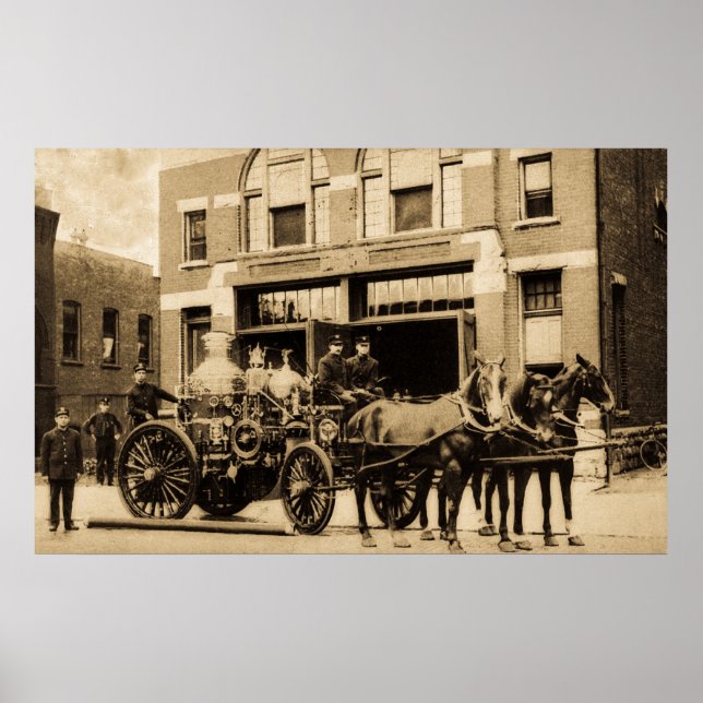 Vintage Feuerwehr Poster (Vorne)