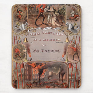 Vintage Feuerwehren-Zertifikat Mousepad