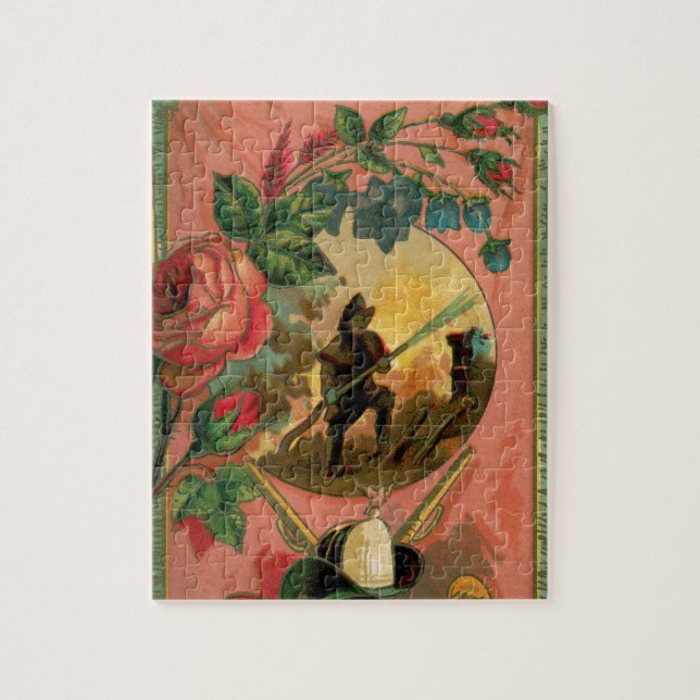 Vintage Feuerwehrkunst der 1880er Jahre Puzzle (Vertikal)
