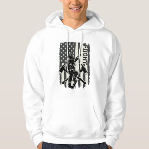 Vintage-Feuerwehrmann-Flagge-Kampf-Shirt-Design_1 Hoodie