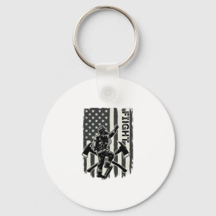 Vintage-Feuerwehrmann-Flagge-Kampf-Shirt-Design_1 Schlüsselanhänger