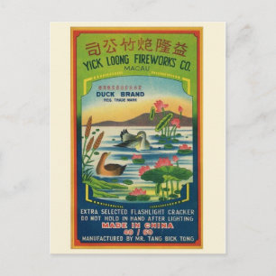 Vintage Feuerwerk Paket Postkarte