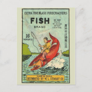 Vintage Feuerwerkspaket Postkarte