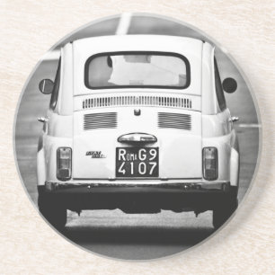Vintage-Fiat-500-Getränkeuntersetzer Sandstein Untersetzer